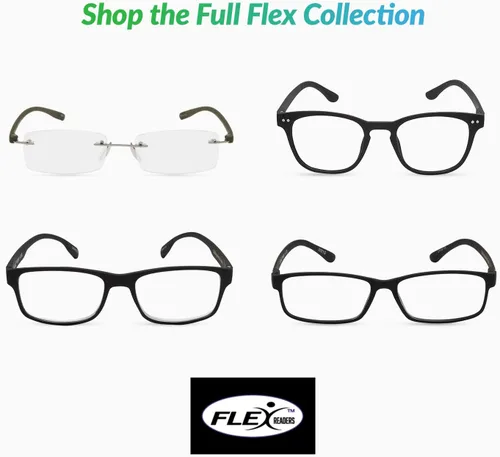 Vista 6 de SAV Flex 2 E5020 Slim Oval Super Flexible Reading Glasses - Durable, Lightweight Readers