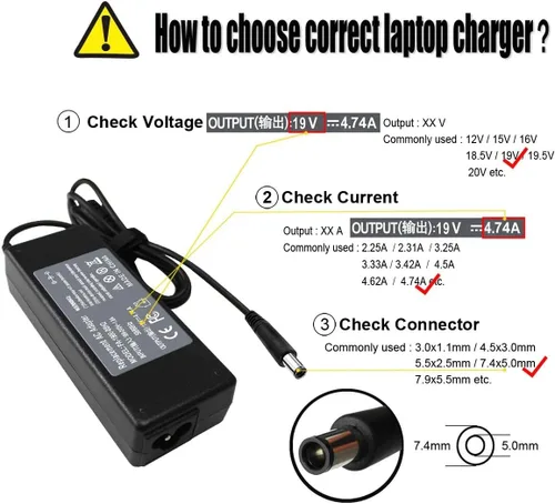 Vista 5 de Cargador adaptador de CA para HP todo en uno 24-f0014, 20-c435z, 24-f1055z, 22-c1035z. por Galaxy Bang USA