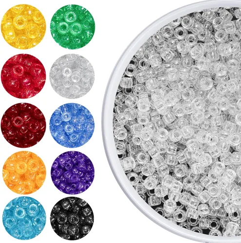 Vista 18 de 1200 cuentas de poni de Halloween a granel, 45 cuentas de murciélago negro, morado, naranja, verde, cuentas Kandi de plástico de 0.236 x 0.354 8