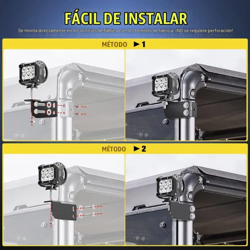 Vista 3 de Nilight Soportes de montaje para barra de luces de respaldo del techo trasero Luces LED inversas Compatible con jaula Pro-fit de Polaris Compatible