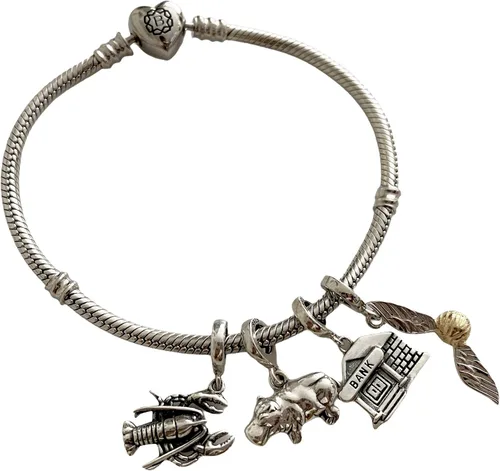 Vista 2 de Langosta Ocean Sea Animal 925 erling Plata Colgante Charm Bead Para Pandora Y Similar Charm Pulseras o Collares, Plata esterlina