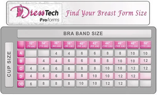 Vista 4 de DressTech Proform Crossdresser Gel Filled Silicone Breast Forms, Natural Shape, Dark - Adhesive Tapes Included