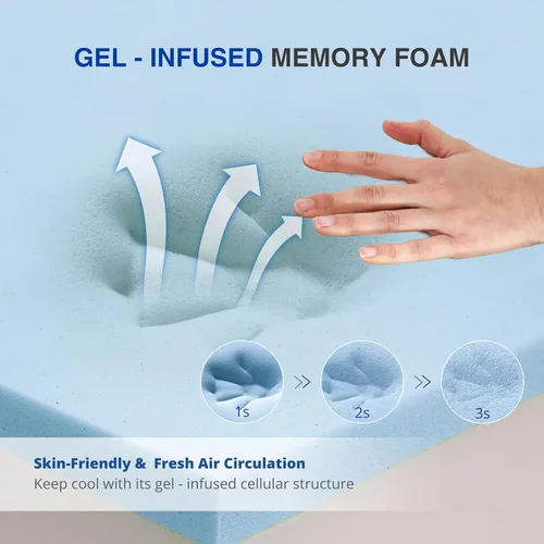 Vista 4 de Gelsea - Colchón de espuma viscoelástica de gel, tamaño queen de 12 pulgadas, alivio de presión, soporte firme medio, colchón en una caja