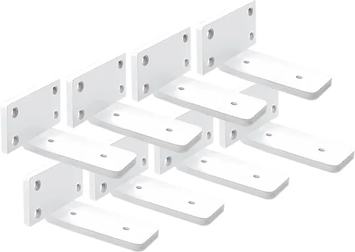 Vista 24 de Paquete de 4 soportes de estante flotantes de 4 pulgadas, soporte de estante oculto de 1/5 pulgadas de grosor, soportes de metal de hierro