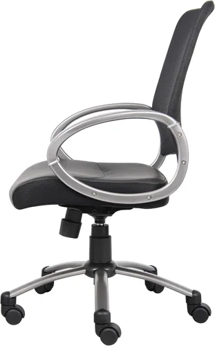 Vista 9 de Boss Office Products Silla de trabajo con respaldo de malla con acabado de peltre en negro