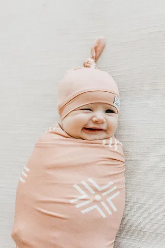 Vista 4 de Copper Pearl Baby Beanie Hat Top Knot