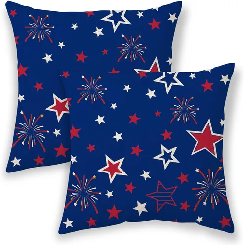 Vista 20 de Fundas de almohada de Navidad de 16 x 16 pulgadas, almohadas decorativas de Navidad con copos de nieve dorados, blancos y rojos para sofá, fundas