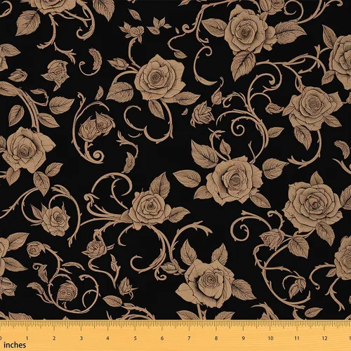 Vista 22 de Feelyou Tela de Flores Groovy por Yarda 1 Yarda Niños Tela de Tapicería Floral Retro para Sillas para Niños Niñas Adolescentes Flores Hippie