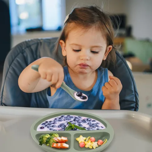 Vista 3 de Eascrozn Cucharas para bebé, paquete de 6 cucharas de alimentación de Marrón