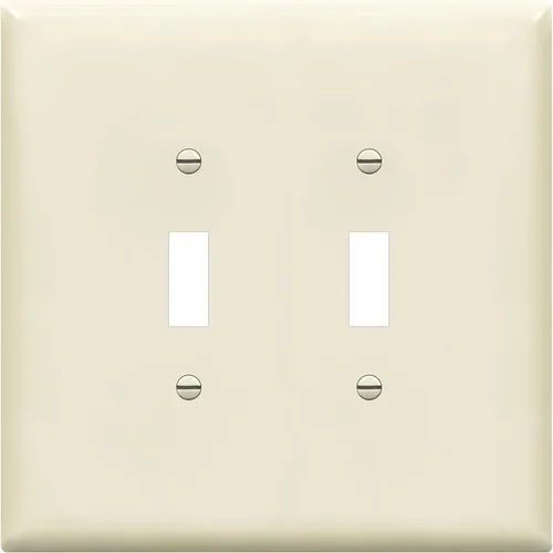 Vista 13 de ENERLITES Placa de Interruptor de Pared Doble, Placa de Interruptor de Palanca, 2-Gang Tamaño Mediano 4.88" x 4.92", Policarbonato Termoplástico