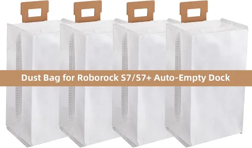 Vista 2 de Paquete de 4 bolsas de polvo para aspiradora Roborock S7 / S7+ Base de vacío automático Juego de accesorios de fábrica de fuente de bolsa