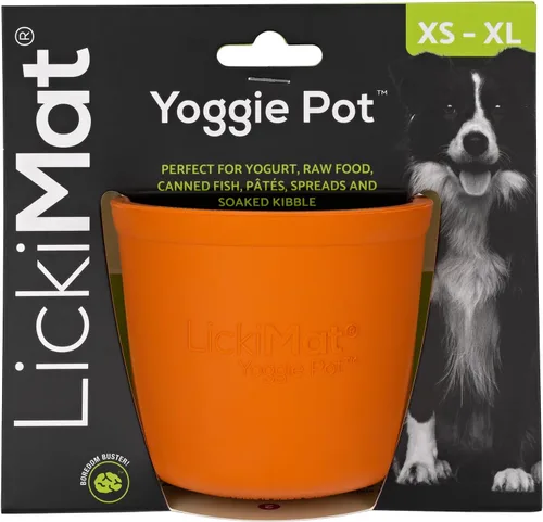 Vista 7 de LICKIMAT Yoggie Pot - Distracción, diversión y enriquecimiento. Dispensador de golosinas de goma de larga duración para todos los tamaños de perros