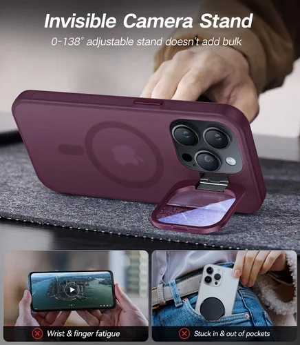 Vista 97 de VOFATA [Protección Completa Mejorada de la Cámara] para Funda iPhone Air con Cubierta de Cámara con Soporte [Compatible con MagSafe][Protección