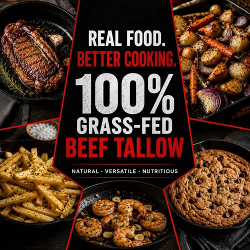 Vista 9 de Sarga de carne alimentada con pasto para cocinar, grasa de res pura, cubo a granel de 7.2 libras Grasa de cocina a granel de grado restaurante