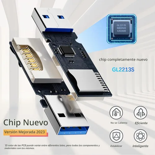 Vista 4 de Lector de tarjetas SD USB para PC, adaptador de tarjeta micro SD a USB, lector de tarjetas para lector de tarjetas de memoria de cámara, lector