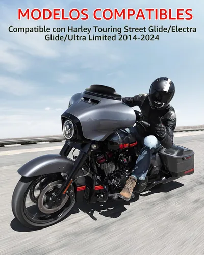 Vista 7 de Amazicha Parabrisas ondulado negro de 4.5 pulgadas compatible con Harley Davidson Touring Electra Glide Street Glide 2014 2015 2016 2017 2018 2019