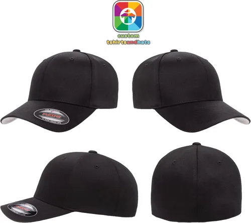Vista 2 de Sombrero de ajuste flexible personalizado - Añade tu propio texto bordado - Sombrero ajustado