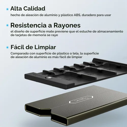 Vista 4 de SMALLRIG Funda para Tarjetas de Memoria Soporte Anti-Choque Anti-Caída y Arañazos Adecuada para Tarjetas SD/Micro SD/SIM para Entusiastas
