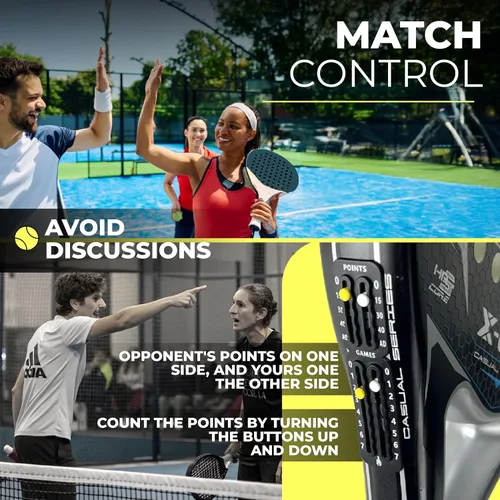 Vista 3 de Tenis y pádel puntuación para raquetas ultraligero adhesivo 3M Rastreador de puntuación de raqueta de tenis y juego de marcador imprescindible