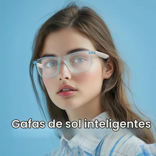 Vista 2 de GS07 - Lentes de sol fotocromáticos inteligentes, lentes de luz azul para hombres, Bluetooth 5.4, micrófono de sonido abierto y altavoces