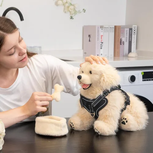 Vista 2 de Chongker Animales de Peluche de Perro con Juguetes Magnéticos, Suaves y Tiernos Juguetes de Peluche Golden Retriever, Animales de Peluche
