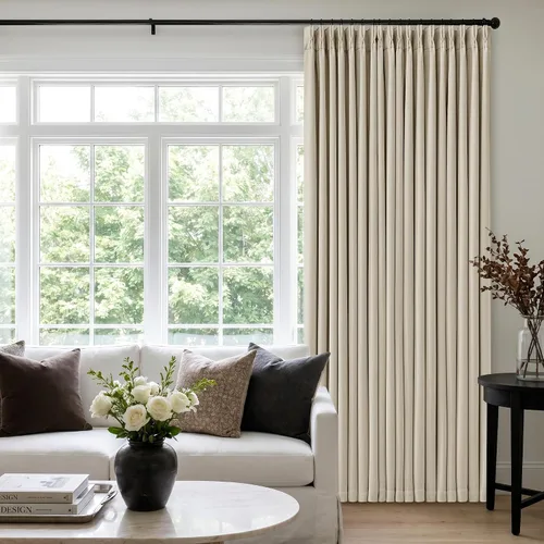 Vista 121 de Juego de 2 paneles de cortinas plisadas negras de 80 pulgadas para sala de estar, cortinas plisadas de lino con forro de 80 pulgadas de largo, 100%