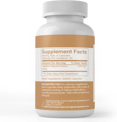 Vista 2 de PURE ORIGINAL INGREDIENTS Raíz de maca, (100 cápsulas) siempre pura, sin aditivos ni rellenos, verificado por laboratorio