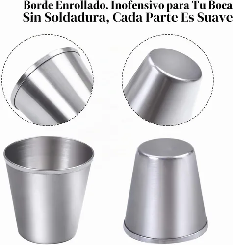 Vista 3 de Ruisita Vasos de chupito de acero inoxidable 12 vasos de chupito de acero inoxidable (1 onza/1.0 fl oz)