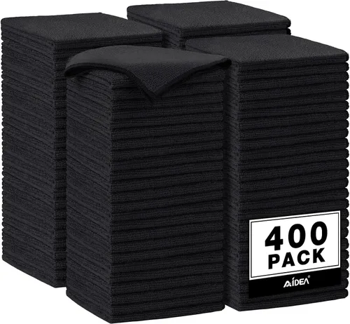 Vista 32 de AIDEA - Paño de limpieza de microfibra, 10 unidades, toallas de microfibra negras, 12 x 12 pulgadas Microfiber Towels for Cars, Wash Cloths, Lint
