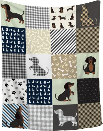 Vista 6 de Manta de perro salchicha – Lindo regalo de perro Wiener para mujer, manta ligera y acogedora de franela de forro polar, 50 x 40 pulgadas