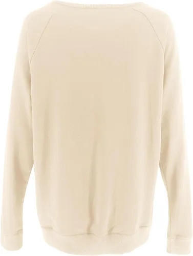 Vista 4 de Sudaderas con cuello redondo de manga larga para mujer, estilo casual, raglán, suéteres tipo túnica de manga larga, suéteres holgados Beige