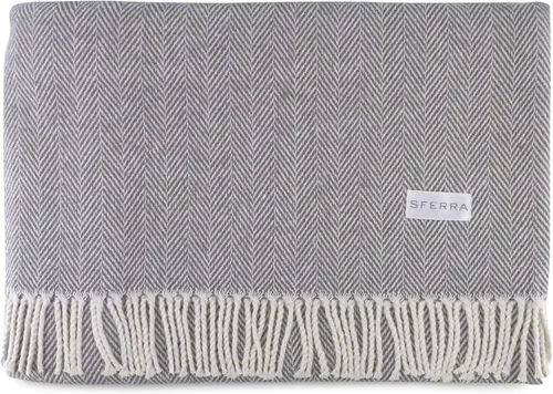 Vista 15 de Sferra Celine Herringbone, manta 100% algodón, color aguamarina