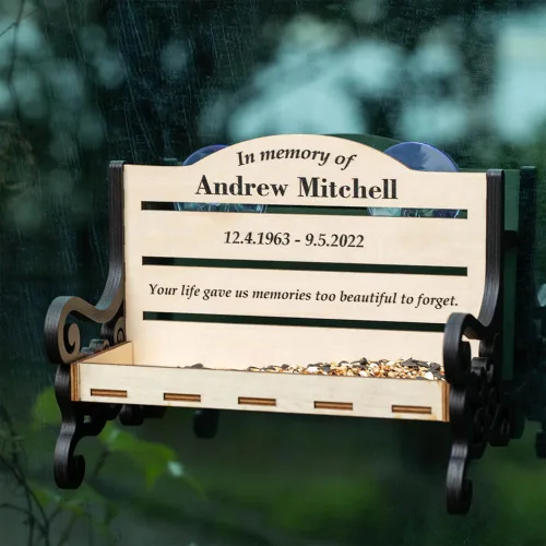 Vista 7 de Comedero de pájaros personalizado para patio exterior, regalo conmemorativo personalizado de condolencias, regalo de condolencia, regalo de funeral