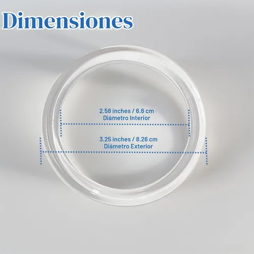 Vista 6 de Anillos de plástico transparente para bufandas, perchas redondas y finas para ropa, 2.58 pulgadas de diámetro interior, 3.25 pulgadas de diámetro