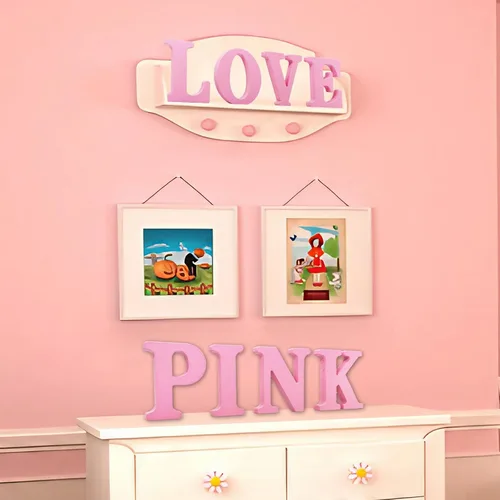 Vista 6 de AOCEAN Letras de madera rosa de 6 pulgadas sin terminar, letras de madera para pared MAGA, letras decorativas de pie en rodajas, tablero de letreros