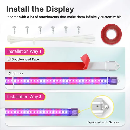 Vista 3 de iPower Luces LED de cultivo de 40 W con tiras de luz de cultivo de plantas de espectro completo para plantas de interior con temporizador