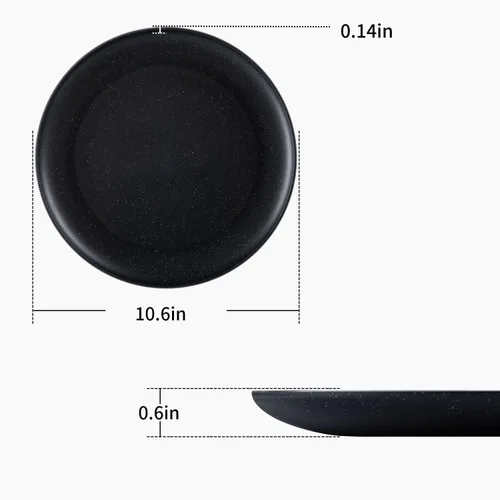 Vista 6 de MISS BIG Platos de paja de trigo de 25 cm, juego de 4 platos de plástico reutilizables, platos de cena para niños y adultos, aptos para lavavajillas