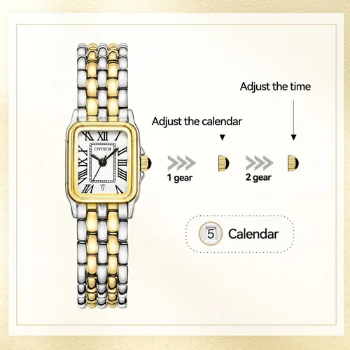 Vista 5 de Gold Watches for Women with Rectangular Case,Roman Dial,Vintage Bracelet,Water Resistant