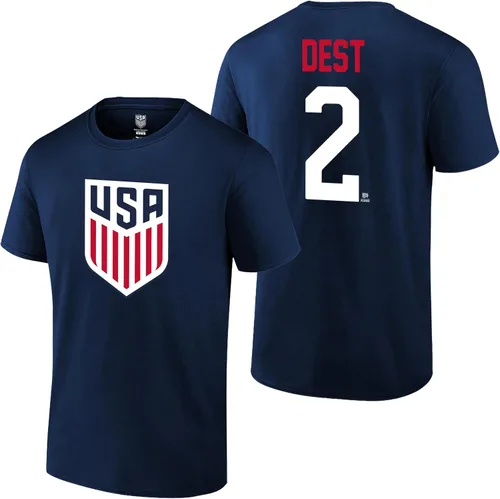 Vista 16 de Icon Sports Offical Licensed U.S. Soccer Federation USMNT Player Name and Number T-Shirt Gio Reyna Armada Escudo