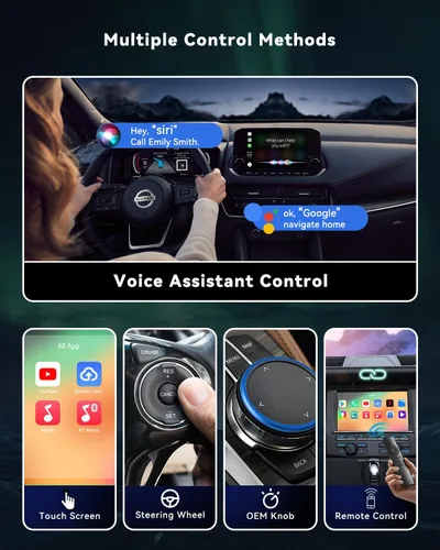 Vista 4 de Spedal Adaptador de TV para automóvil CarPlay AI Box con YouTube, entrada HDMI para TV Stick/consola de juegos, adaptador inalámbrico CarPlay