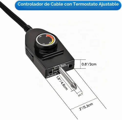 Vista 2 de Stanbroil - Cable de alimentación con control de termostato para ahumador eléctrico y parrilla Accesorio de repuesto para elemento calefactor