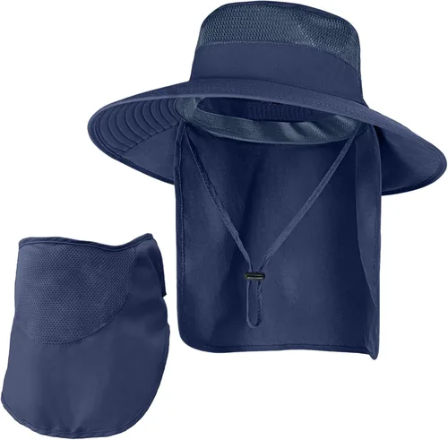 Vista 19 de ZOORON Sombreros de sol para hombres y mujeres con solapa para el cuello Gris oscuro