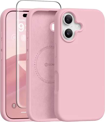 Vista 222 de GONEZ Funda magnética para iPhone 12 Case / 12 Pro Case, compatible con MagSafe, [protector de pantalla + protector de lente de cámara], funda