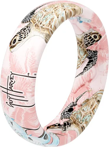 Vista 6 de Groove Life Guy Harvey Silicone Ring - Breathable Rubber Wedding Rings for Women, Lifetime Coverage, Unique Design, Comfort Fit Ring