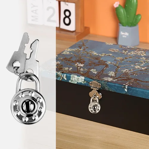 Vista 6 de Paquete de 5 candados para diario, mini cerraduras con llaves, pequeñas cerraduras de equipaje para viajes, joyas, cajas, mochila (círculo, 5)