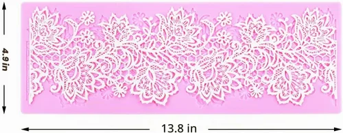 Vista 3 de Moldes de fondant de encaje en relieve, tapete de encaje de flores de múltiples círculos, herramienta de decoración de pasteles de boda, molde