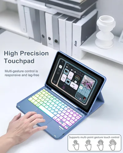 Vista 5 de MePadKey Funda con teclado táctil para Samsung Galaxy Tab A11 Plus/A9 Plus