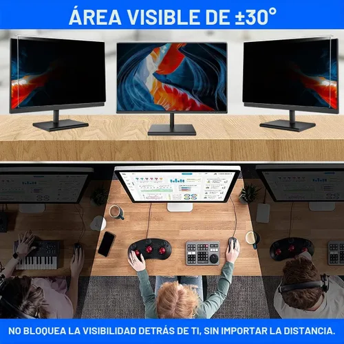Vista 3 de Paquete de 2 filtros de pantalla de privacidad para computadora de 27 pulgadas, protector de pantalla de privacidad para colgar compatible