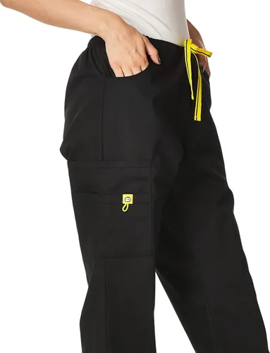 Vista 4 de WonderWink Batas de mujer Romeo - Pantalón acampanado de seis bolsillos