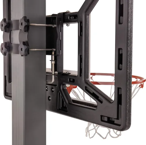 Vista 35 de Aro de baloncesto juvenil Silverback Junior de 33" con tecnología de montaje Lock 'n Rock. Se monta en postes redondos y verticales, color negro